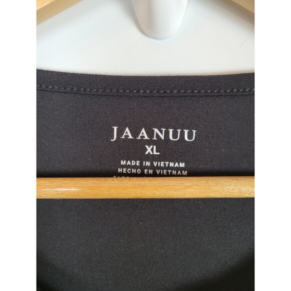 Jaanuu Womens Jersey Knit 3/4 Sleeve Scrub Top Size XL Solid Black - Picture 4 of 8